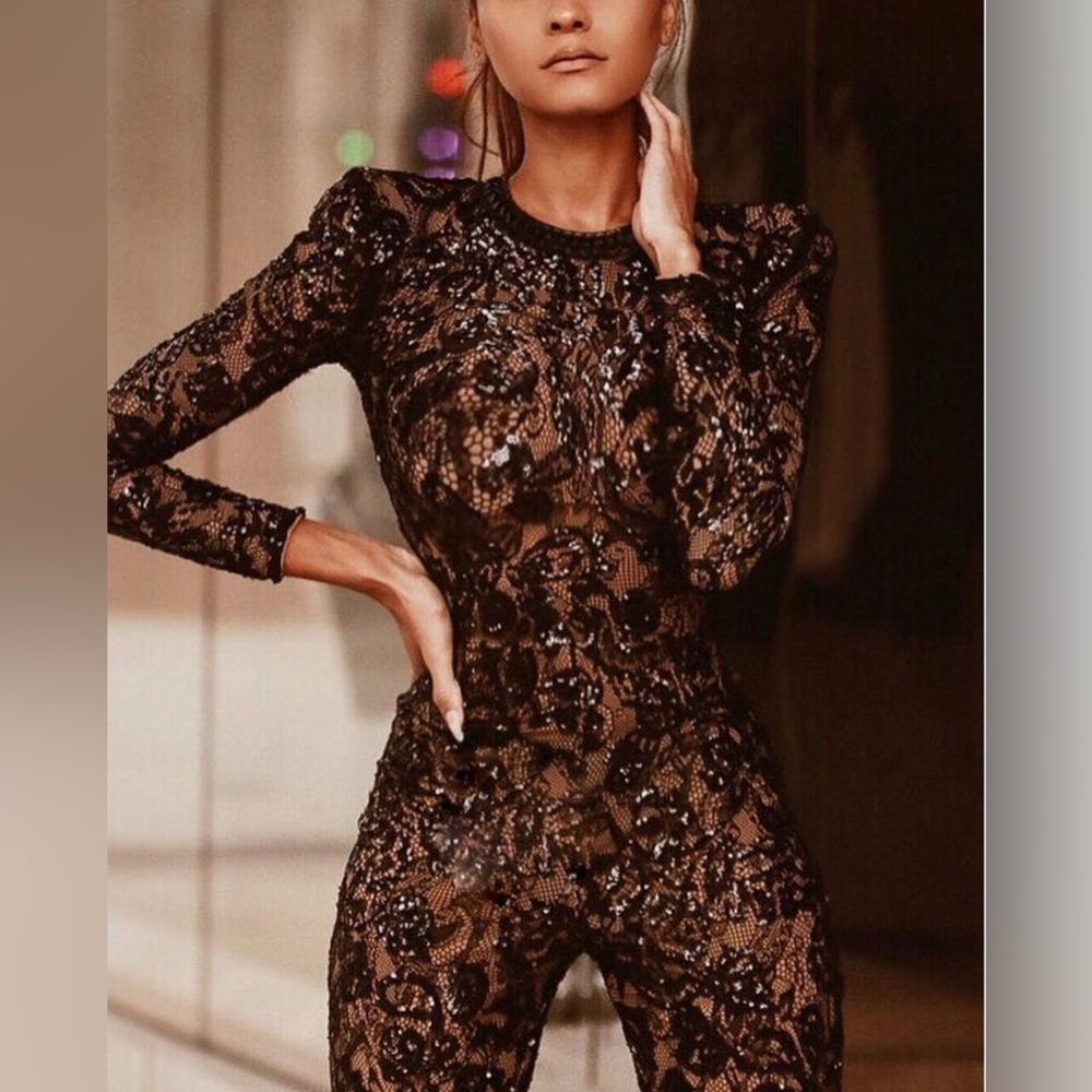 NADINE MERABI Black Bella jumpsuit